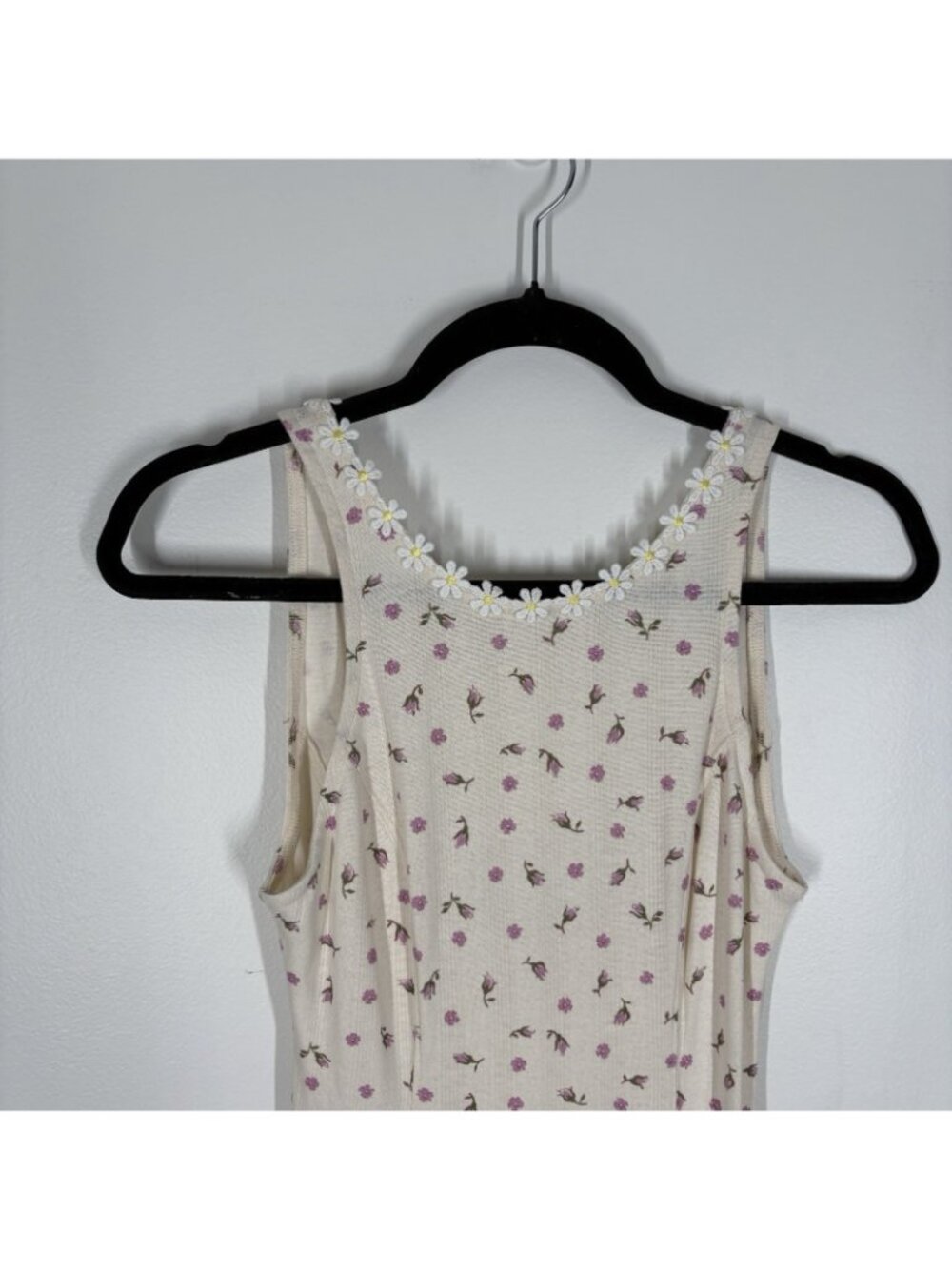 Free People XS Ivory Combo Floral Boho Bali Isn’t It Lovely Knit Tunic NWOT - Picture 4 of 10